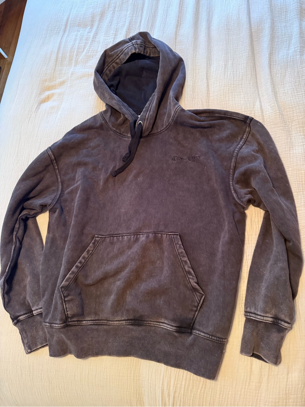 Champion Men's Hooded Pullover in Washed brown